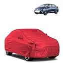 Car Bady Cover Waterproof Compatible with Hyundai Aura |Triple Stitched |Fully Elastic Ultra |Mirror Pocket | Heavy Buckle | MTH Red &amp; Black Piping (Red &amp; Black)
