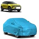 Car Bady Cover Waterproof Compatible with Tata Harrier |Triple Stitched |Fully Elastic Ultra |Mirror Pocket | Heavy Buckle | MTL Blue &amp; Black Piping (Blue &amp; Black)