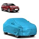 Car Bady Cover Waterproof Compatible with Toyota Glanza |Triple Stitched |Fully Elastic Ultra |Mirror Pocket | Heavy Buckle | MTL Blue & Black Piping (Blue & Black)