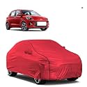 Car Bady Cover Waterproof Compatible with Hyundai Grand i10 |Triple Stitched |Fully Elastic Ultra |Mirror Pocket | Heavy Buckle | MTH Red &amp; Black Piping (Red &amp; Black)