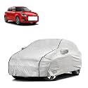 Car Bady Cover Waterproof Compatible with Maruti Swift ZXI |Triple Stitched |Fully Elastic Ultra |Mirror Pocket | Heavy Buckle | Silver &amp; Black Piping (Silver &amp; Black)