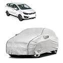 Car Bady Cover Waterproof Compatible with Mahindra New Thar |Triple Stitched |Fully Elastic Ultra |Mirror Pocket | Heavy Buckle | Silver &amp; Black Piping (Silver &amp; Black)