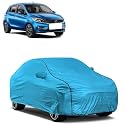 Car Bady Cover Waterproof Compatible with Tata Tiago |Triple Stitched |Fully Elastic Ultra |Mirror Pocket | Heavy Buckle | MTL Blue &amp; Black Piping (Blue &amp; Black)