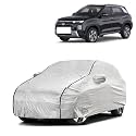 NG Auto Front Car Bady Cover Waterproof Compatible with Hyundai Creta 2024 |Triple Stitched |Fully Elastic Ultra |Mirror Pocket | Heavy Buckle | Silver &amp; Black Piping (Silver &amp; Black)
