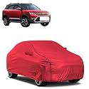 Car Bady Cover Waterproof Compatible with Maruti Vitara Brezza |Triple Stitched |Fully Elastic Ultra |Mirror Pocket | Heavy Buckle | MTH Red &amp; Black Piping (Red &amp; Black)