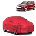 Car Bady Cover Waterproof Compatible with Maruti WagonR Stingray |Triple Stitched |Fully Elastic Ultra |Mirror Pocket | Heavy Buckle | MTH Red &amp; Black Piping (Red &amp; Black)