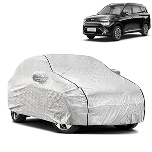 waterproof car body cover compatible with kia carens with mirror pocket and soft cotton lining inside fully bottom elastic silver with black piping