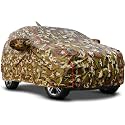 Waterproof Car Body Cover Compatible with Hyundai Aura with Mirror Pocket and Soft Cotton Lining Inside (Fully Bottom Elastic) (Army Green with Red Piping)