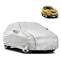 Waterproof Car Body Cover Compatible with Renault Triber with Mirror Pocket and Soft Cotton Lining Inside (Fully Bottom Elastic) (Silver with Black Piping)