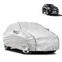 Waterproof Car Body Cover Compatible with Renault Kiger with Mirror Pocket and Soft Cotton Lining Inside (Fully Bottom Elastic) (Silver with Black Piping)