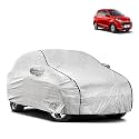 Waterproof Car Body Cover Compatible with Maruti Alto K10 with Mirror Pocket and Soft Cotton Lining Inside (Fully Bottom Elastic) (Silver with Black Piping)