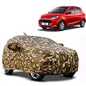 Waterproof Car Body Cover Compatible with Maruti Alto K10 with Mirror Pocket and Soft Cotton Lining Inside (Fully Bottom Elastic) (Army Green with Red Piping)