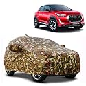Waterproof Car Body Cover Compatible with Nissan Magnite with Mirror Pocket and Soft Cotton Lining Inside (Fully Bottom Elastic) (Army Green with Red Piping)