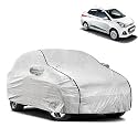 Waterproof Car Body Cover Compatible with Hyundai Xcent with Mirror Pocket and Soft Cotton Lining Inside (Fully Bottom Elastic) (Silver with Black Piping)