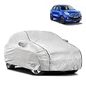 Waterproof Car Body Cover Compatible with Maruti Celerio with Mirror Pocket and Soft Cotton Lining Inside (Fully Bottom Elastic) (Silver with Black Piping)