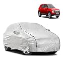 Waterproof Car Body Cover Compatible with Hyundai Venue with Mirror Pocket and Soft Cotton Lining Inside (Fully Bottom Elastic) (Silver with Black Piping)