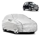 Waterproof Car Body Cover Compatible with Hyundai Creta with Mirror Pocket and Soft Cotton Lining Inside (Fully Bottom Elastic) (Silver with Black Piping)