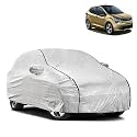 Waterproof Car Body Cover Compatible with Tata Altroz with Mirror and Antena Pocket Pocket and Soft Cotton Lining Inside (Fully Bottom Elastic) (Silver with Black Piping)
