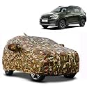 Waterproof Car Body Cover Compatible with Kia Sonet with Mirror Pocket and Soft Cotton Lining Inside (Fully Bottom Elastic) (Army Green with Red Piping)