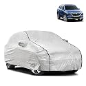 Waterproof Car Body Cover Compatible with Maruti Grand Vitara with Mirror Pocket and Soft Cotton Lining Inside (Fully Bottom Elastic) (Silver with Black Piping)