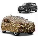 Waterproof Car Body Cover Compatible with Toyota Urban Cruiser with Mirror Pocket and Soft Cotton Lining Inside (Fully Bottom Elastic) (Army Green with Red Piping)