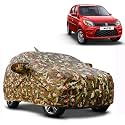 Waterproof Car Body Cover Compatible with Maruti Alto with Mirror Pocket and Soft Cotton Lining Inside (Fully Bottom Elastic) (Army Green with Red Piping)