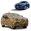 Waterproof Car Body Cover Compatible with Maruti Fronx with Mirror Pocket and Soft Cotton Lining Inside (Fully Bottom Elastic) (Army Green with Red Piping)