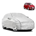 Waterproof Car Body Cover Compatible with Hyundai Grand i10 Nios with Mirror Pocket and Soft Cotton Lining Inside (Fully Bottom Elastic) (Silver with Black Piping)