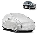 Waterproof Car Body Cover Compatible with Honda Amaze with Mirror Pocket and Soft Cotton Lining Inside (Fully Bottom Elastic) (Silver with Black Piping)