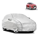 Waterproof Car Body Cover Compatible with Nissan Magnite with Mirror Pocket and Soft Cotton Lining Inside (Fully Bottom Elastic) (Silver with Black Piping)