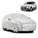 Waterproof Car Body Cover Compatible with Citoren C3 with Mirror Pocket and Soft Cotton Lining Inside (Fully Bottom Elastic) (Silver with Black Piping)