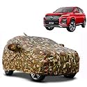 Waterproof Car Body Cover Compatible with Mg Hector with Mirror Pocket and Soft Cotton Lining Inside (Fully Bottom Elastic) (Army Green with Red Piping)