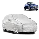 Waterproof Car Body Cover Compatible with Maruti New Dzire with Mirror and Antena Pocket Pocket and Soft Cotton Lining Inside (Fully Bottom Elastic) (Silver with Black Piping)