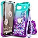NGB Designed for Google Pixel 9a Case, Cute Liquid Glitter, Aqua/Purple