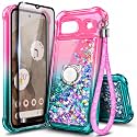 NGB Designed for Google Pixel 9a Case, Cute Liquid Glitter, Pink/Aqua