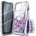 NGB Designed for iPhone 11 Pro Max Case, Cute Liquid Glitter, Purple