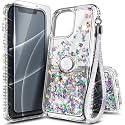 NGB Designed for iPhone 14 Pro Max Case, Cute Liquid Glitter, Crystal Gem