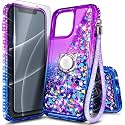 NGB Designed for iPhone 15 Case, Cute Liquid Glitter, Purple/Blue