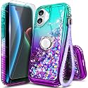 NGB Designed for iPhone 17 Case, Cute Liquid Glitter Aqua/Purple