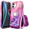NGB Designed for iPhone 17 Case, Cute Liquid Glitter Pink/Purple