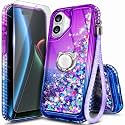 NGB Designed for iPhone 17 Case, Cute Liquid Glitter Purple/Blue