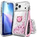 NGB Designed for iPhone 17 Pro Case, Cute Liquid Glitter Rose Gold
