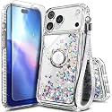 NGB Designed for iPhone 17 Pro Case, Cute Liquid Glitter Crystal Gem
