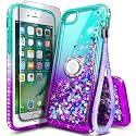 NGB Designed for iPhone 5/5S/SE 1st Gen 2016 Case, Glitter Aqua/Purple