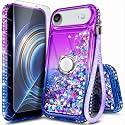 NGB Designed for iPhone Air Case, Cute Liquid Glitter Purple/Blue