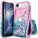 NGB Designed for iPhone Air Case, Cute Liquid Glitter Pink/Aqua