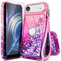 NGB Designed for iPhone Air Case, Cute Liquid Glitter Pink/Purple