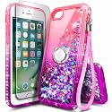 NGB Designed for iPhone SE (3rd/2nd Gen)/8/7/6/6S Case, Glitter Pink/Purple