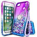 NGB Designed for iPhone SE (3rd/2nd Gen)/8/7/6/6S Case, Glitter Purple/Blue