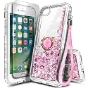 NGB Designed for iPhone SE (3rd/2nd Gen)/8/7/6/6S Case, Glitter Rose Gold
